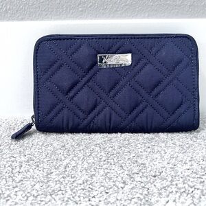 NWOT Vera Bradley navy blue quilted wallet